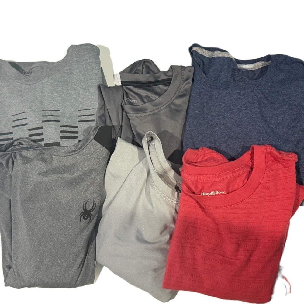 Assorted Gray, Red, and Blue T-Shirts set of 6 m/l